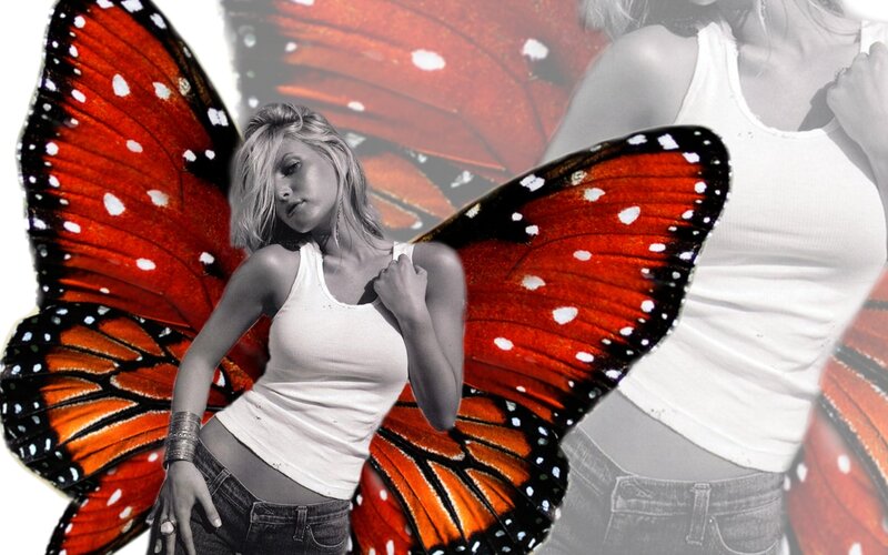 woman with butterfly wings