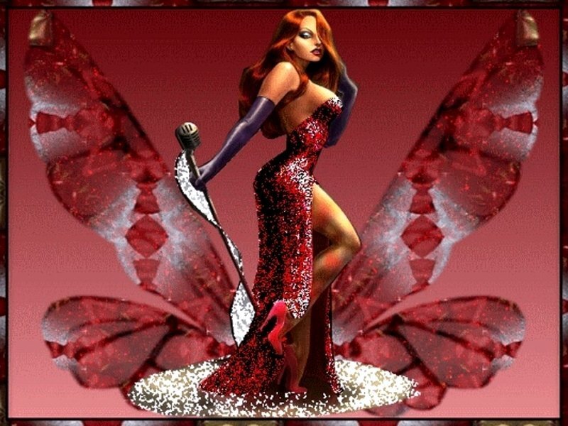 woman with butterfly wings