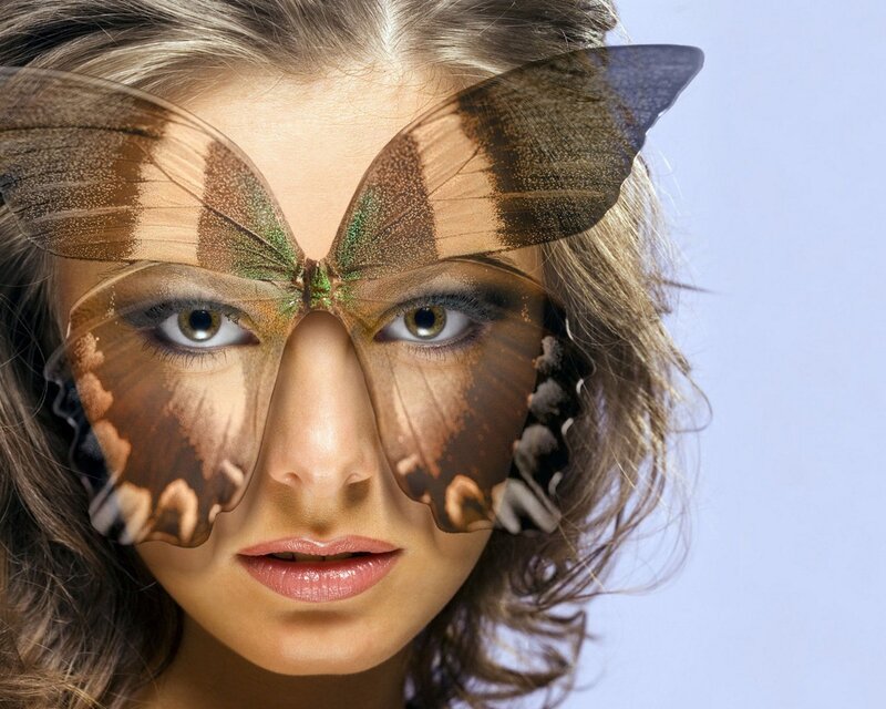 woman with butterfly wings
