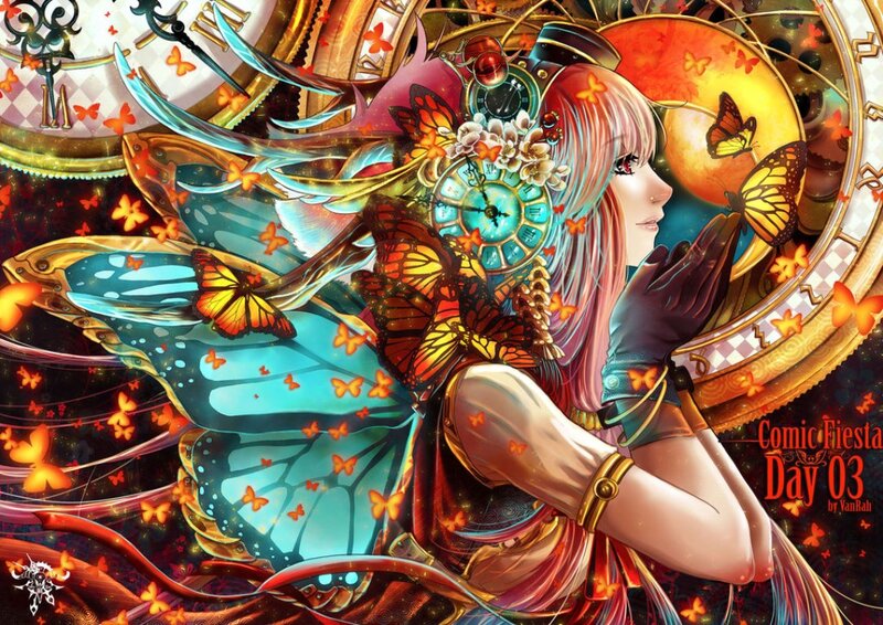 Woman with Butterfly Wings — Blue, Fantastical, Night