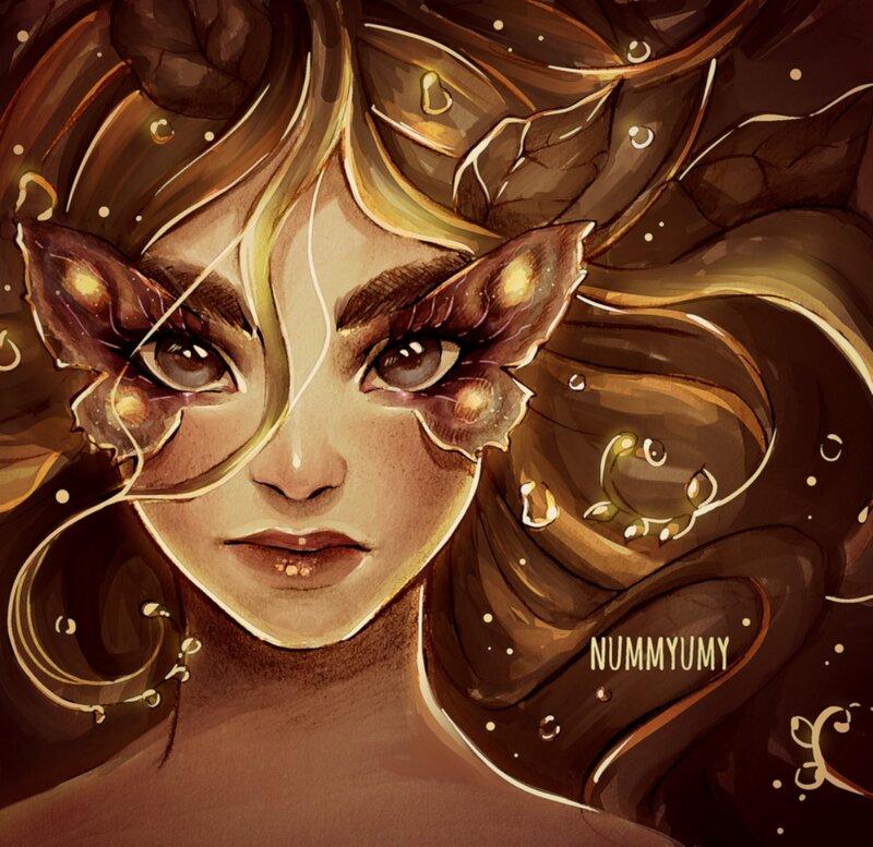 Woman with Butterfly Wings — Brown, Ethereal