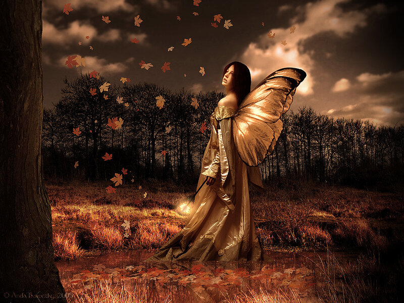 Woman with Butterfly Wings — Brown
