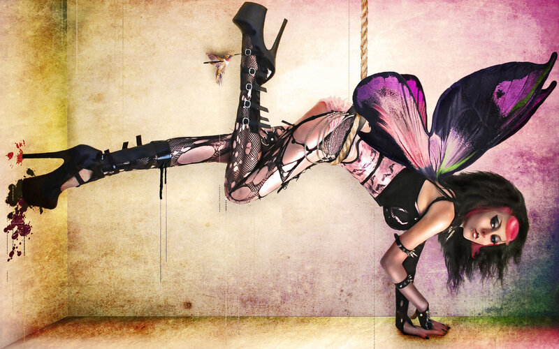 Woman with Butterfly Wings — Purple, Dramatic