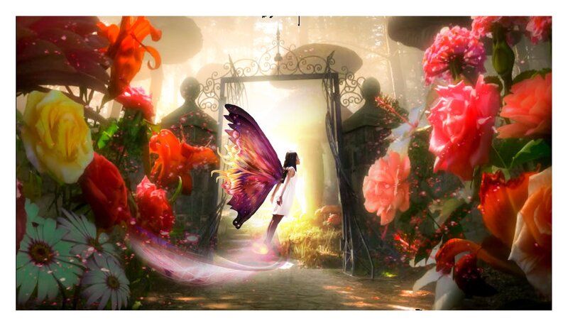Woman with Butterfly Wings — Purple, Magical, Afternoon