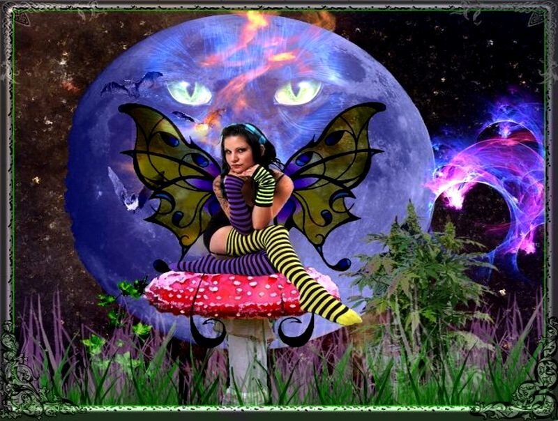 Woman with Butterfly Wings — Purple