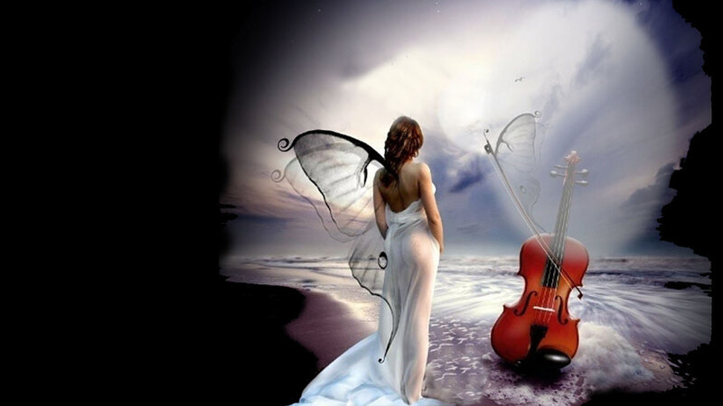 Woman with Butterfly Wings — White, Dreamy