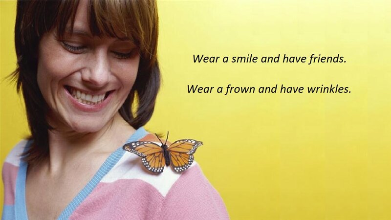 Woman with Butterfly — Yellow, Happy