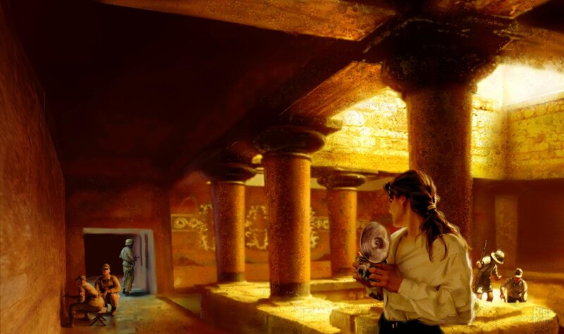 Woman with Camera in Temple
