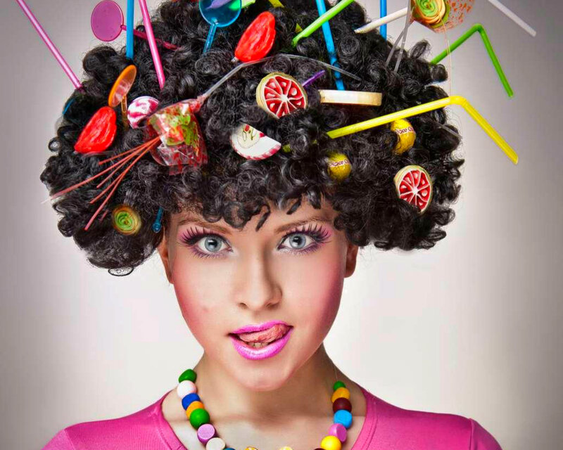 Woman with Candy Hair