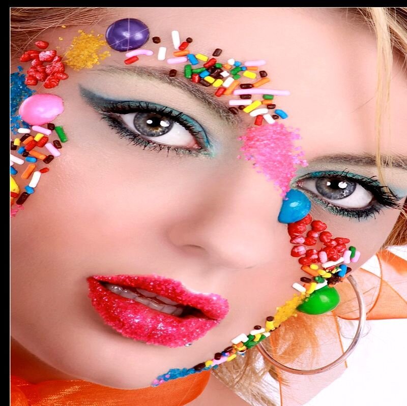 Woman with Candy Makeup