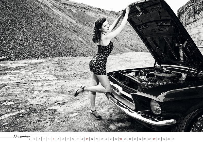 Woman with Car — Black, Dramatic