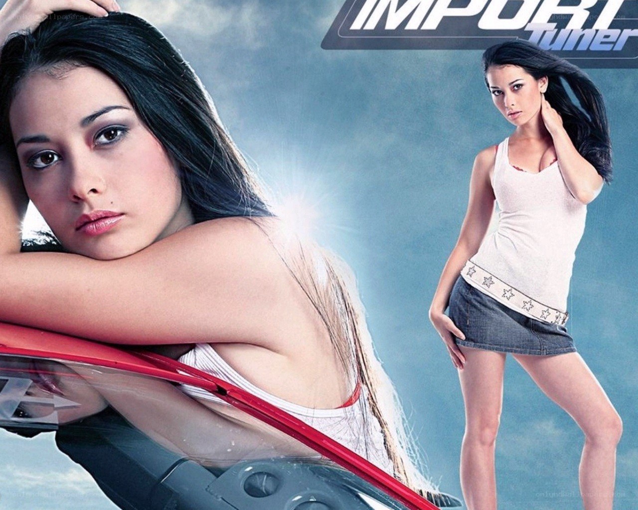 woman with car import tuner