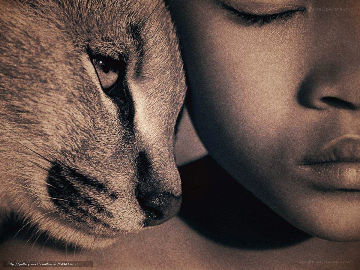 woman with caracal cat