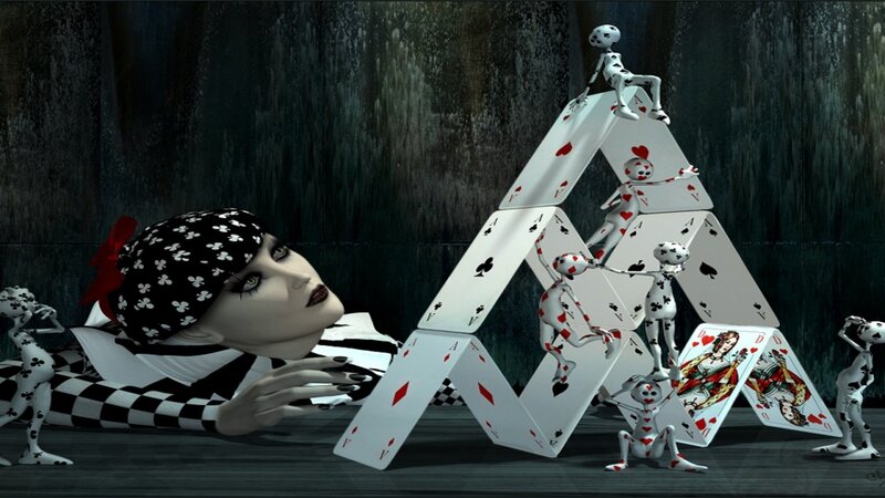 Woman with Card Pyramid