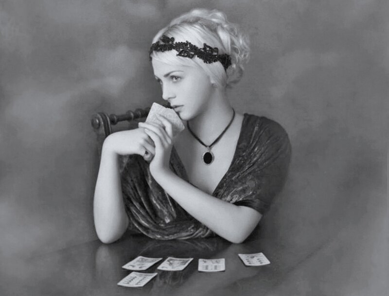 Woman with Cards