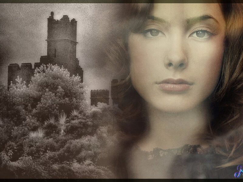 Woman with Castle Background — Brown