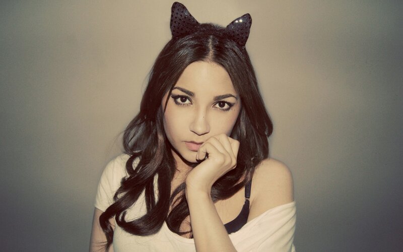 woman with cat ears