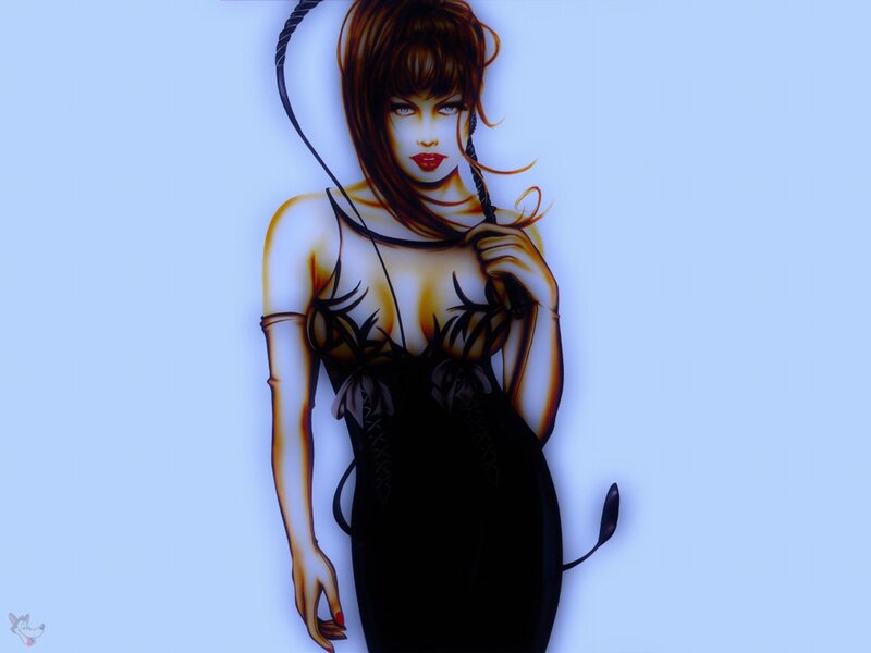 Woman with Cat Ears — Blue