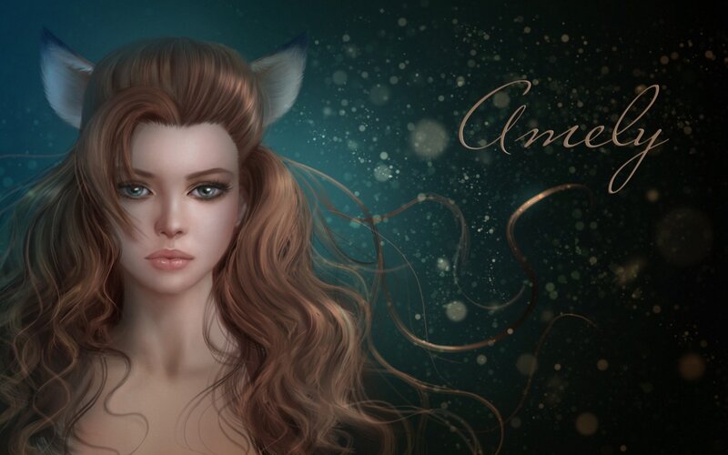 Woman with Cat Ears — Brown, Mystical