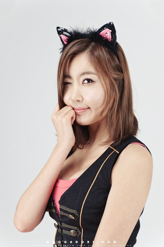 woman with cat ears headband