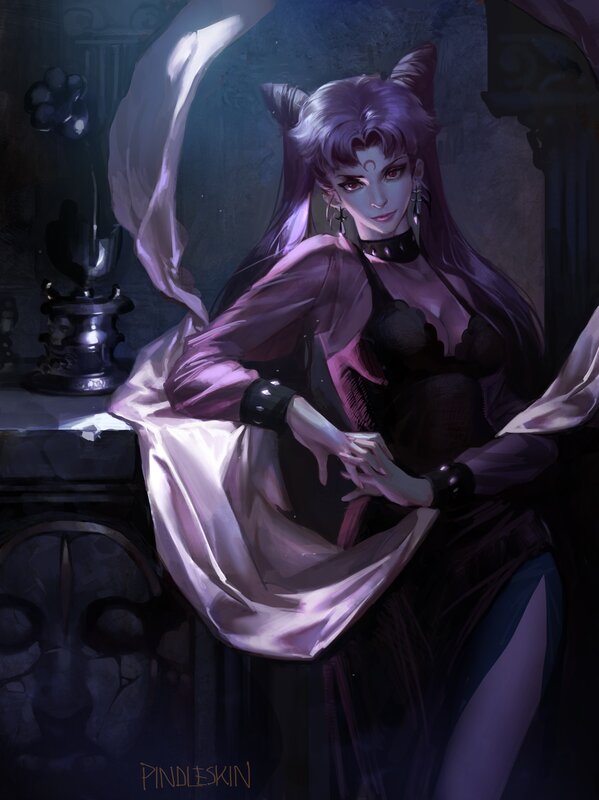Woman with Cat Ears — Purple, Dramatic