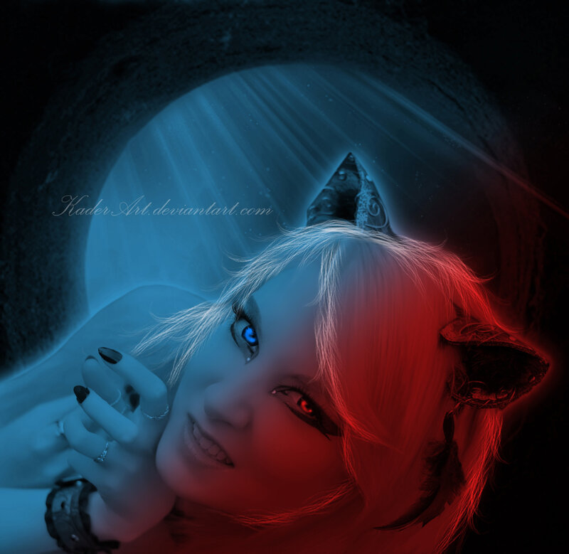 Woman with Cat Ears — Red