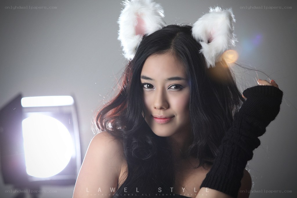 woman with cat ears