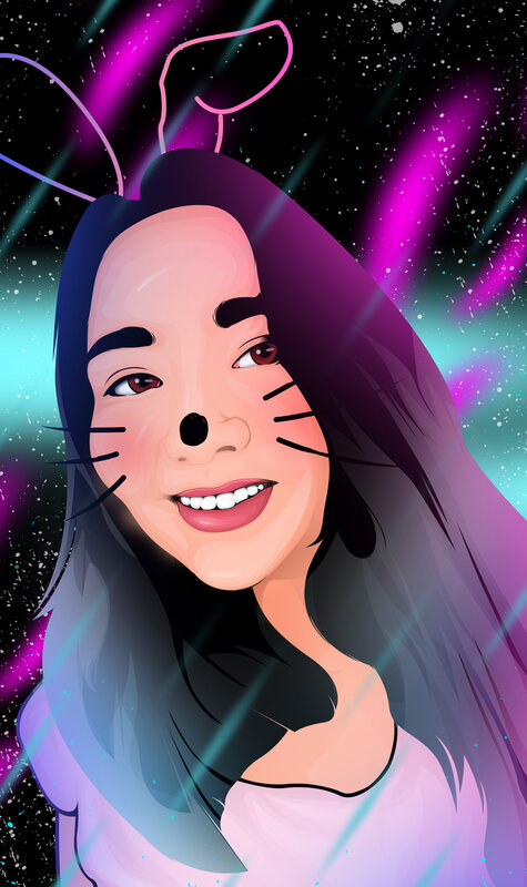 Woman with Cat Face — Purple