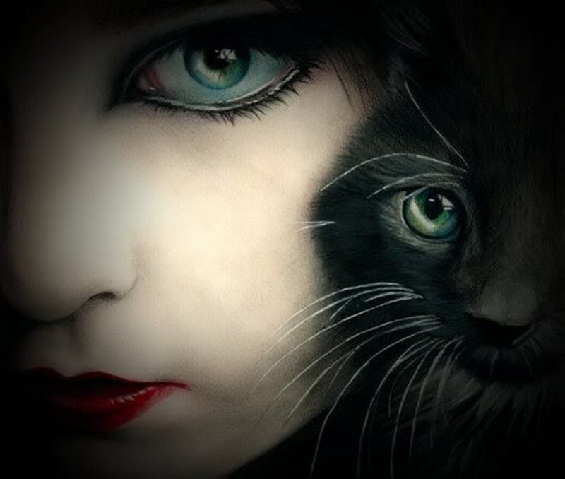 Woman with Cat Face