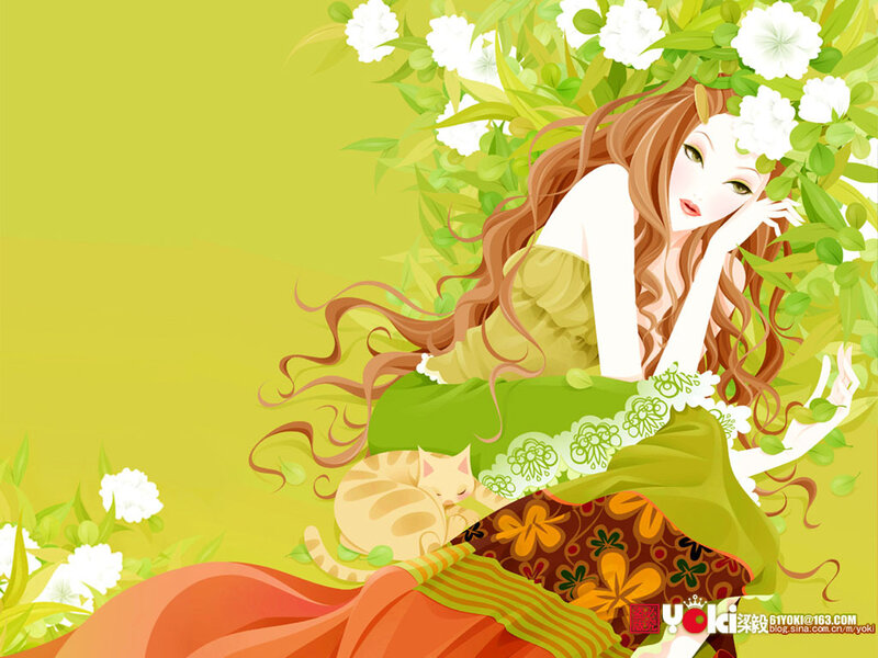 woman with cat in garden