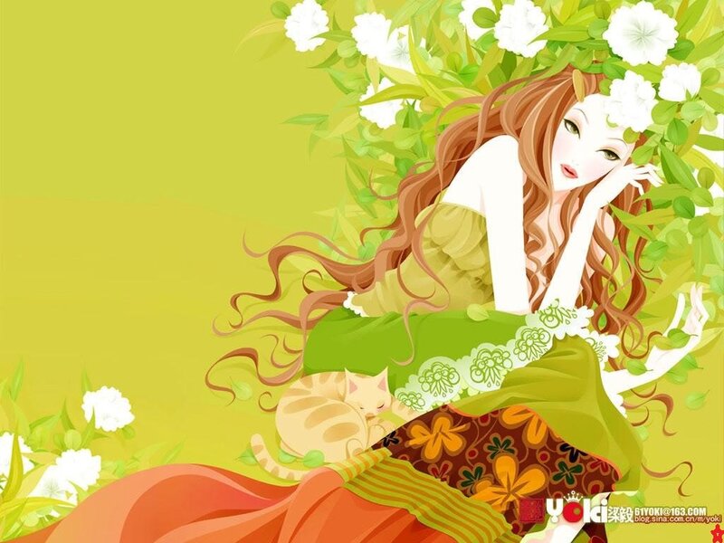 woman with cat in garden