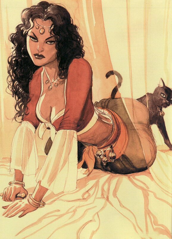 woman with cat in warm light