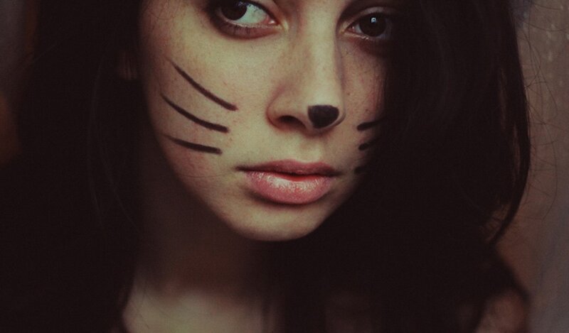 Woman with Cat Makeup — Brown