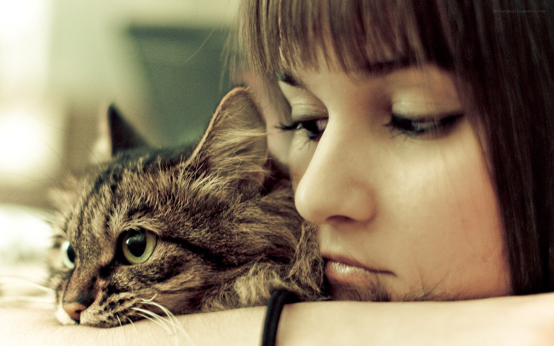 woman with cat on arm