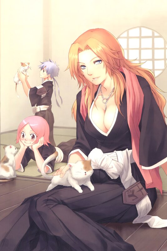Woman with Cats — Orange