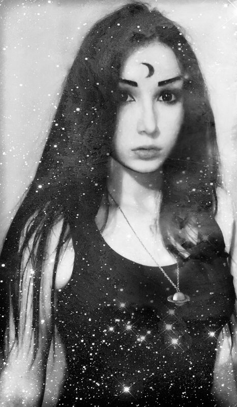 woman with celestial makeup