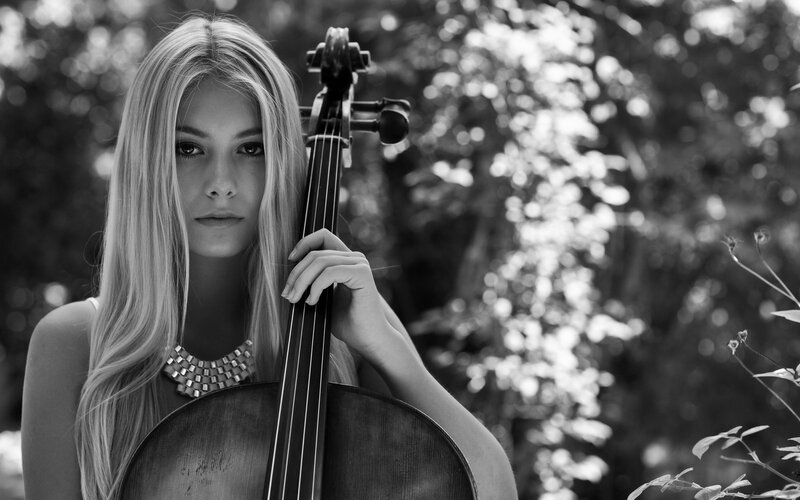 Woman with Cello — Black, Serene, Afternoon