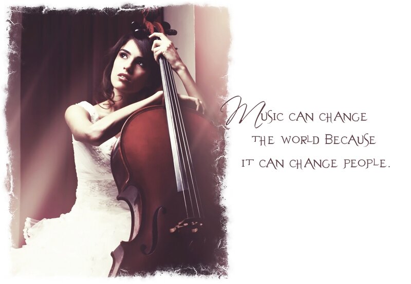 Woman with Cello — White, Dramatic, Photograph, Dress