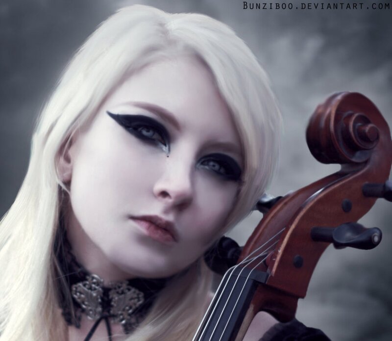 Woman with Cello — White