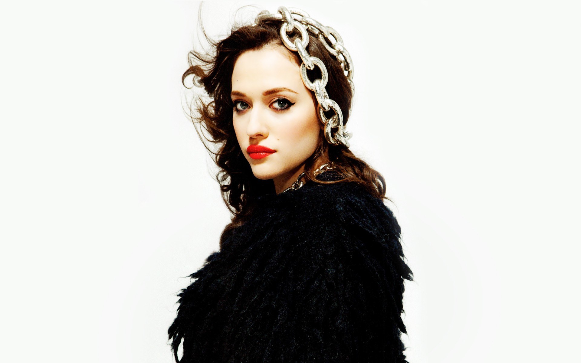 woman with chain headpiece