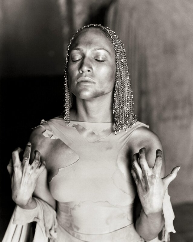 woman with chain headpiece
