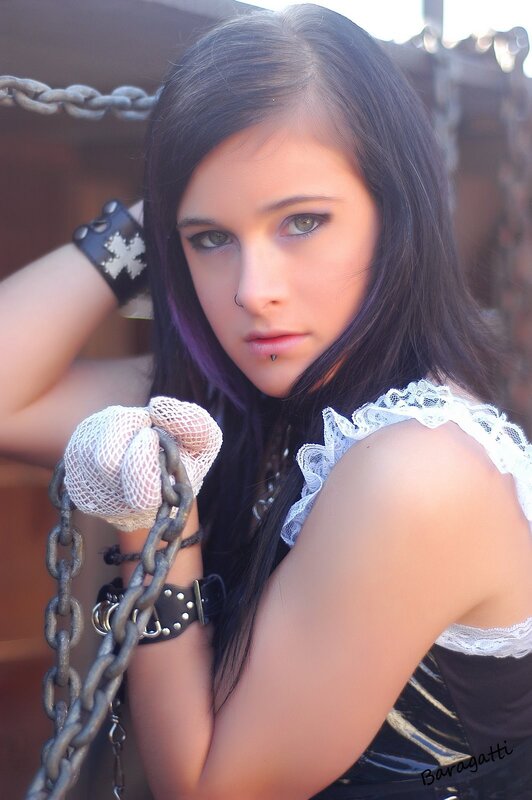 woman with chains and piercings