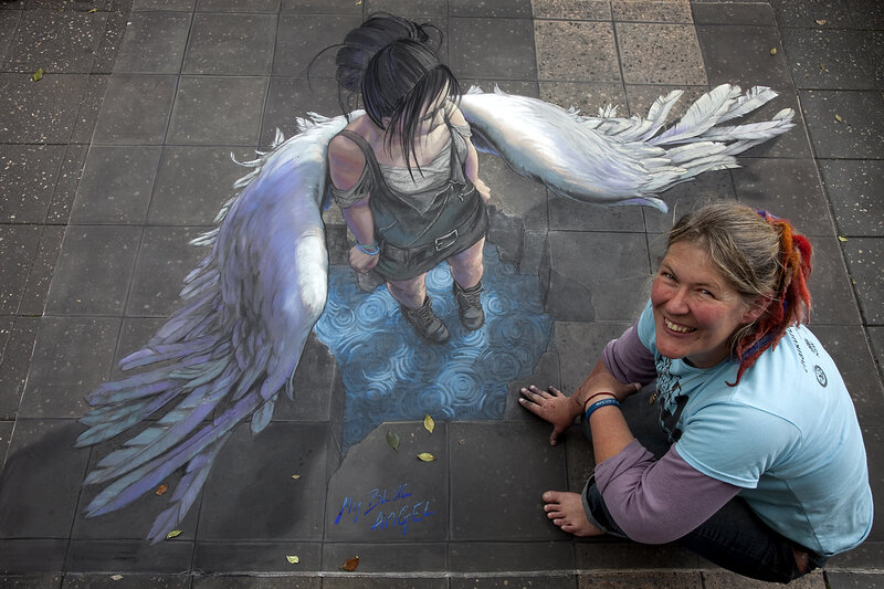 Woman with Chalk Angel