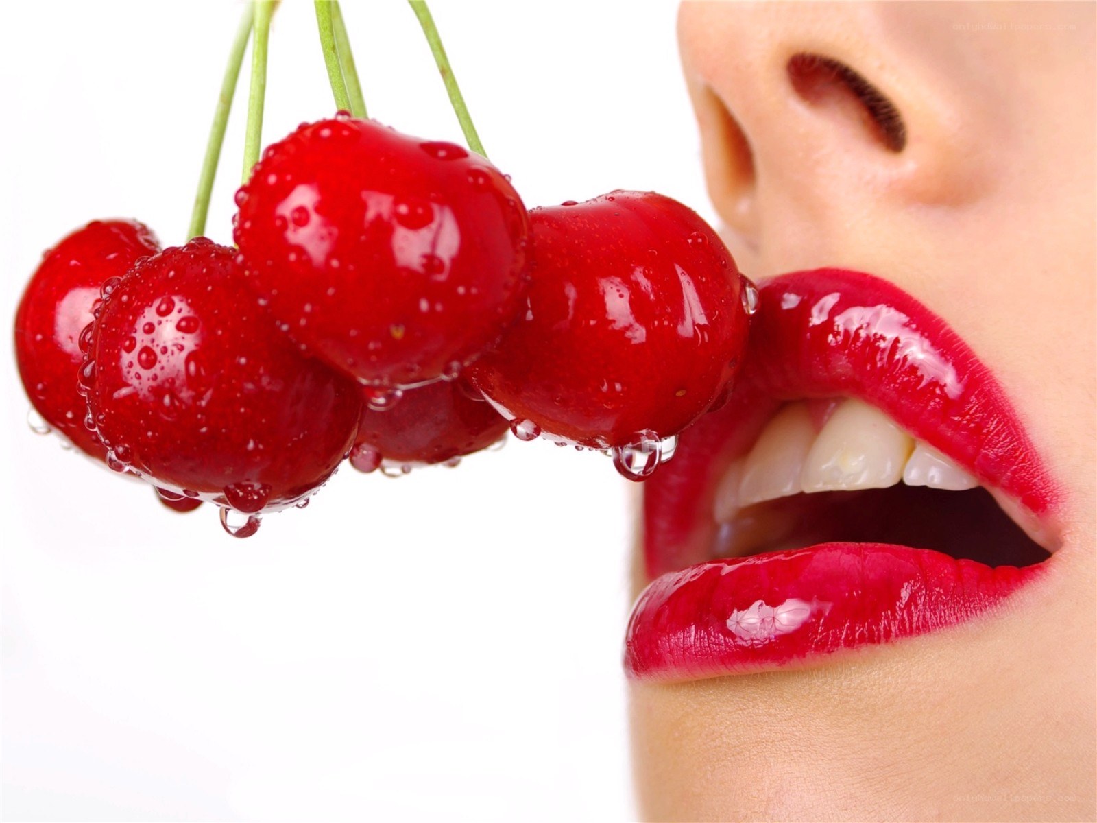 woman with cherries