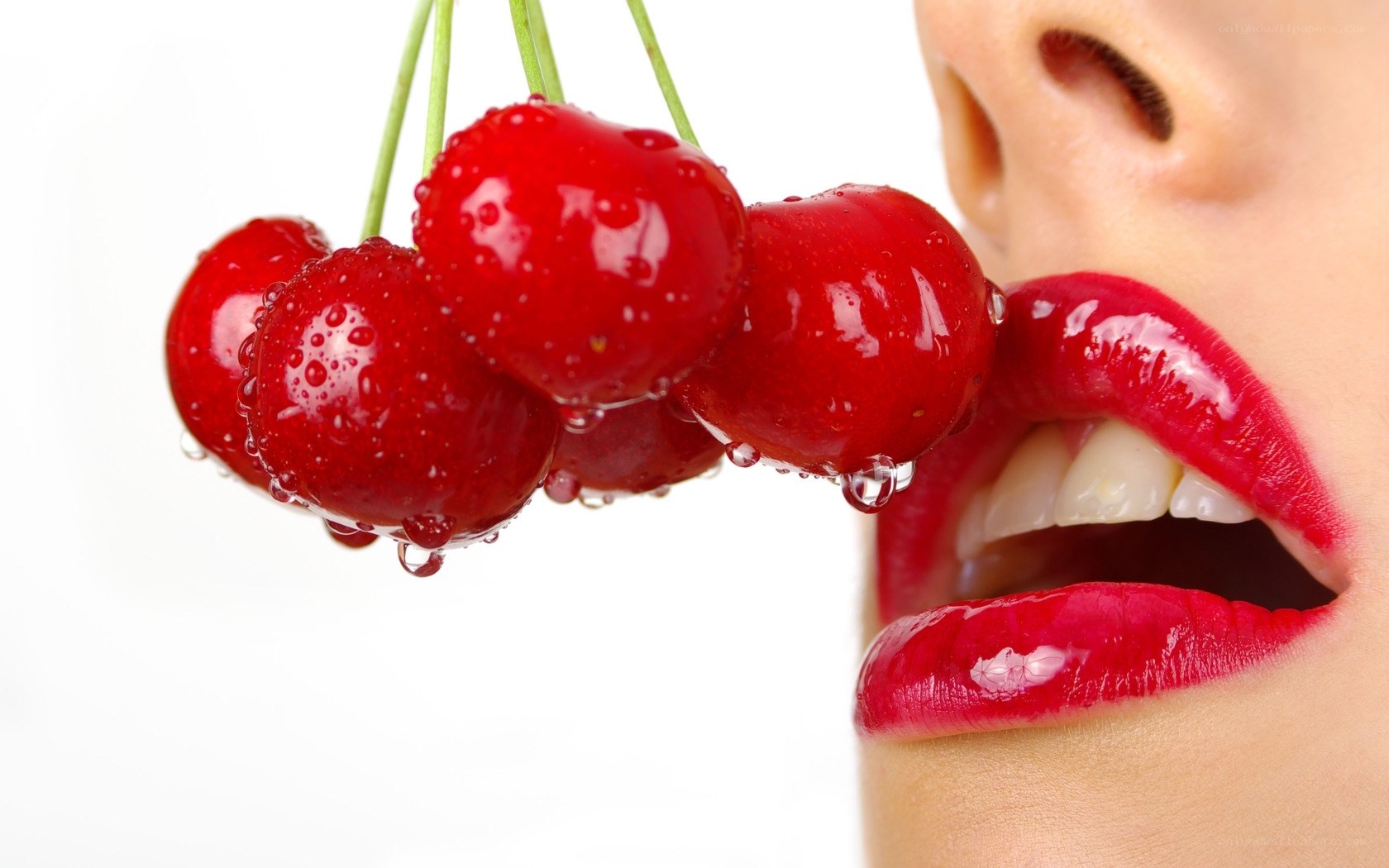 woman with cherries