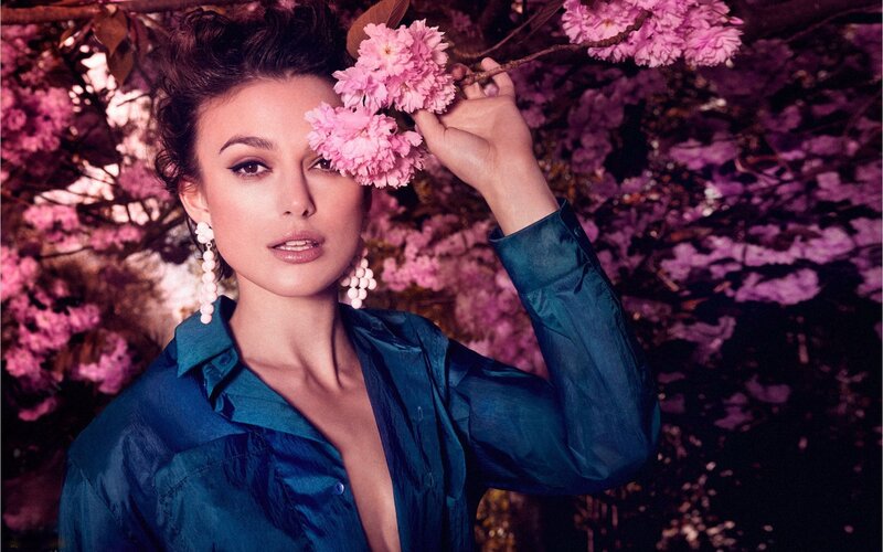 woman with cherry blossoms