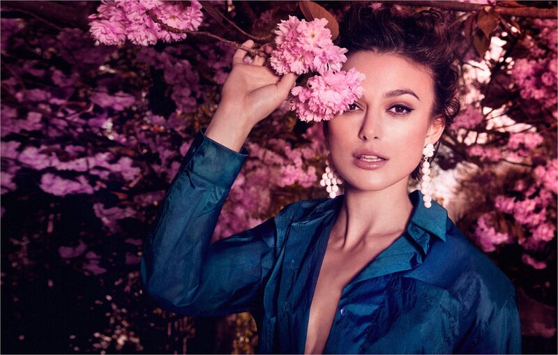 woman with cherry blossoms
