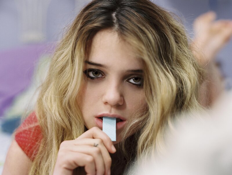 woman with chewing gum