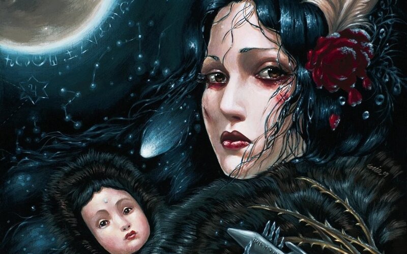 woman with child in dark fantasy