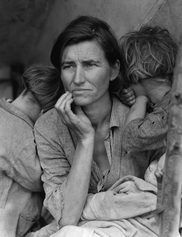 Woman with children in hardship